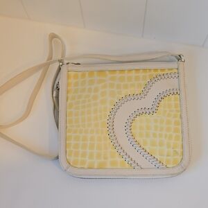 Brighton Yellow and Cream Crossbody Bag